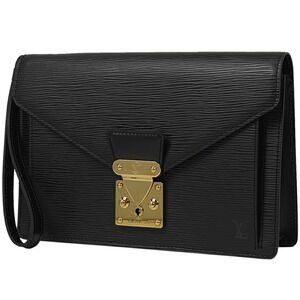 Louis Vuitton Dragonne Pochette Business Handbag Epi Noir Black